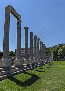 古老的斯米尔纳阿戈拉市被称为艺术之地天空寺庙地标雕像建筑建筑学火鸡城市废墟文化图片