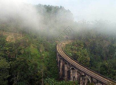 斯里兰卡Ella桥铁铁路国家爬坡隧道遗产拱门地标假期纪念碑运输运动图片