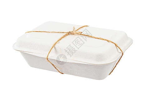白色背景的孤立食物袋盒箱包装垃圾植物菜肴野餐生物环境纸板产品堆肥图片