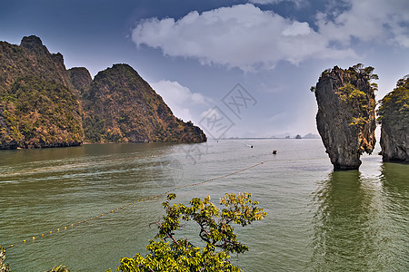 泰国詹姆斯邦德岛蓝色情调纽带旅游支撑悬崖娱乐石灰石石头群岛图片
