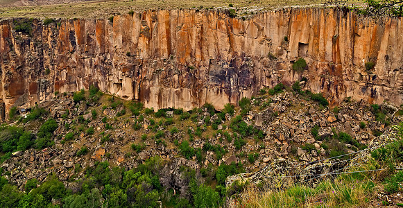 土耳其卡帕多西亚伊哈拉峡谷旅游编队火鸡悬崖石头公园洞穴旅行冒险曲线图片