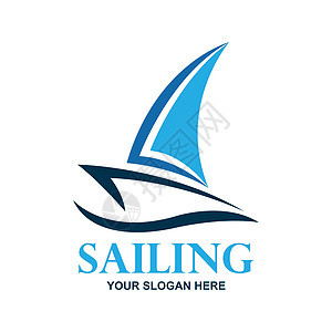 带有文字空间的帆船标志 用于您的标语标签线向量它制作图案冠军巡航比赛玩家推广品牌运输海浪校园车轮图片
