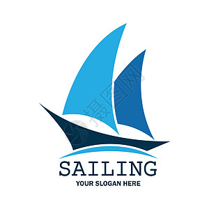 带有文字空间的帆船标志 用于您的标语标签线向量它制作图案衬衫插图邮票游戏标识团队运动员海浪冠军贴纸图片