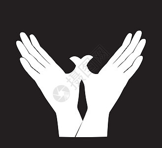 自由双手艺术 vecto插图手指黑色团队白色商业拇指帮助标识友谊图片