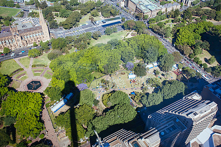 悉尼东向海德公园的空中景象都市景观旅行天线植物海洋市中心建筑学码头建筑图片