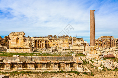 Beqaa Val木星庙大法院古老的废墙城市酒神文化地标古董建筑学帝国考古学旅行遗迹图片