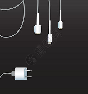 电池充电器和黑色背景电脑收费活力细胞灰色电话电气电缆技术电子产品图片