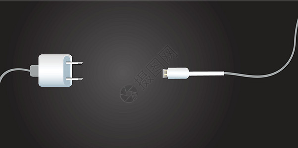 电池充电器和黑色背景网络电话细胞手机插图电脑活力力量商业电缆图片
