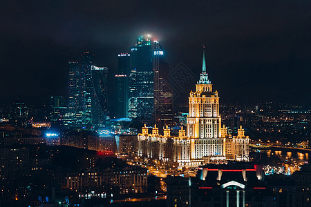 至莫斯科市及乌克兰酒店的顶端景点旅行城市地平线市中心照明旅游墙纸街道建筑学摩天大楼图片