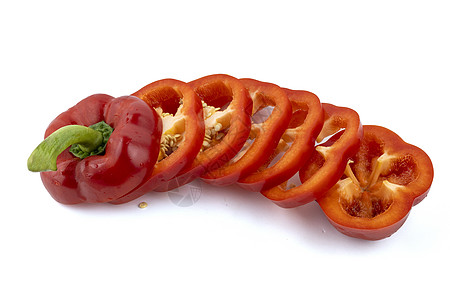 新鲜的红色胡椒 甜辣椒 巨型胡椒 孤立沙拉烹饪辣椒橙子营养饮食蔬菜市场香料团体背景