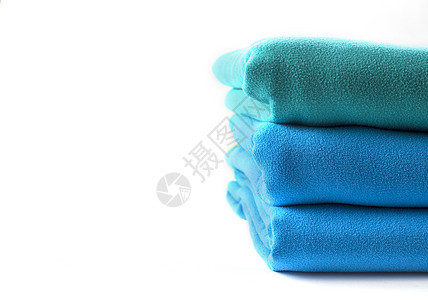 特写白色背景的绿色和蓝色纸巾wi吸收纺织品棉布温泉洗涤织物工作室毛巾洗衣店淋浴图片