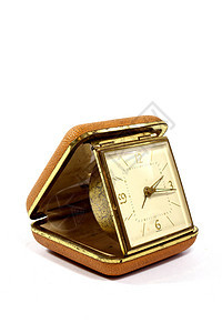 白色背景的古董时钟口袋观察手表金属时间数字金子乡愁钟表圆形拨号小时图片