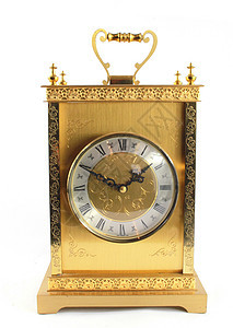 白色背景的古董时钟口袋观察金属钟表手表数字圆形时间乡愁金子小时拨号图片