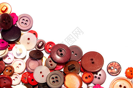 多色不同尺寸按钮的集合红色衣服缝纫圆形维修裁缝工艺圆圈白色纽扣图片