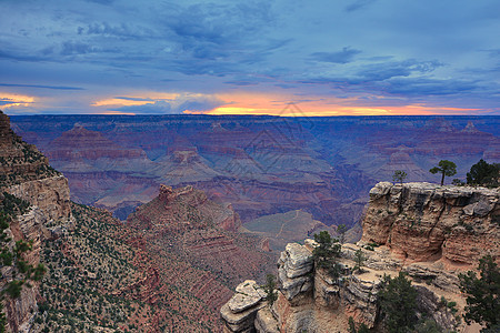 美国亚利桑那州 南环大峡谷日出旅游全景旅行红色日落风景纪念碑沙漠岩石背景图片