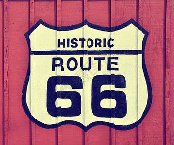 66号路牌 有木制背景历史性旅行母亲旅游游客公路图片