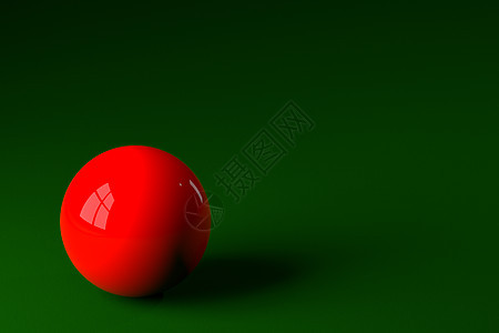 Snooker 桌上的红色Snooker球 3D 种子背景图片