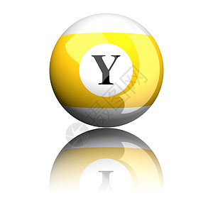 字母表字母 Y 球体 3D Renderin背景图片