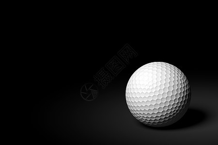 黑色背景的高尔夫球 3D 种子运动渲染灯光背景图片