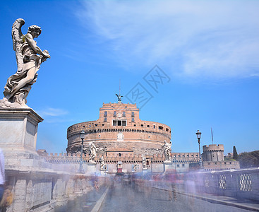 罗马圣安热洛城堡雕像历史性建筑学旅行宗教地标建筑城堡历史纪念碑图片