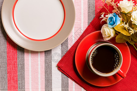 早餐背景早餐早餐和晚饭加咖啡的早餐饮料杯子休闲时光红色时间图片