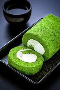 绿茶蛋糕配茶 / 绿茶蛋糕 / Bla 绿茶蛋糕高清图片