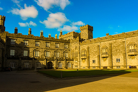 Kilkenny城堡 Ir的Kilkenny镇历史里程碑伯爵石头建筑风景地标历史性堡垒建筑学公园明信片图片