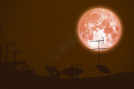 全降压月亮行星背面剪影卫星天线在 roo科学彩虹艺术阴影时间月球蓝色建筑盘子满月图片