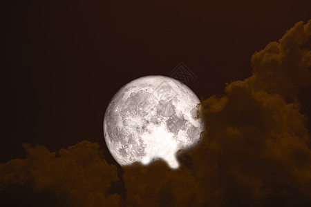 在月光云夜空上 返回的超级满血月天空反射地平线月光墙纸海景月球血月海浪日落图片