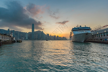 香港天际城市风景 市区市中心 夜里摩天大楼横越维多利亚港湾海岸中心办公室建筑学地标过渡商业支撑旅行景观图片