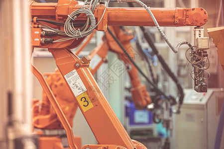电子厂房精密工程工厂中的机器人 以及替代人力资源的机械化工艺厂背景