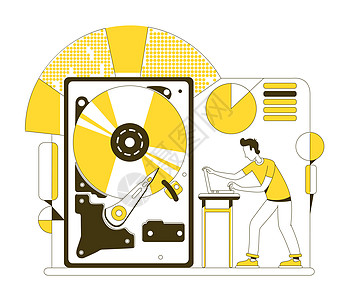 HDD 细线概念向量它制作图案图片