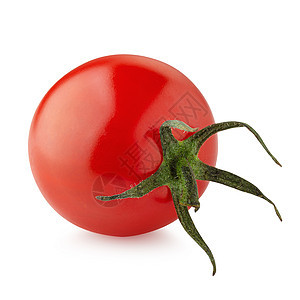 白色背景的新鲜西红柿被孤立宏观食物植物红色绿色水果营养饮食蔬菜图片