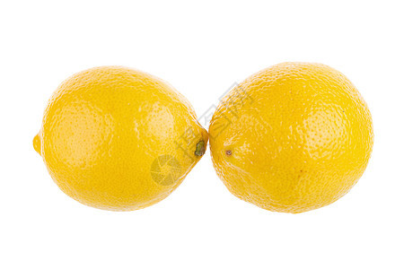 白色背景上孤立的黄色柠檬食物圆形水果果汁绿色叶子图片