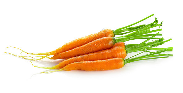 一群婴儿胡萝卜蔬菜 在白色背景中被孤立杂货烹饪食物果汁橙子饮食农民色拉绿色图片