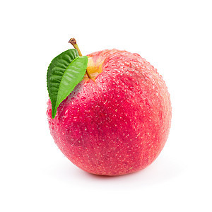 白色背景上孤立的红苹果水果食物甜点黑色红色饮食飞沫果汁图片