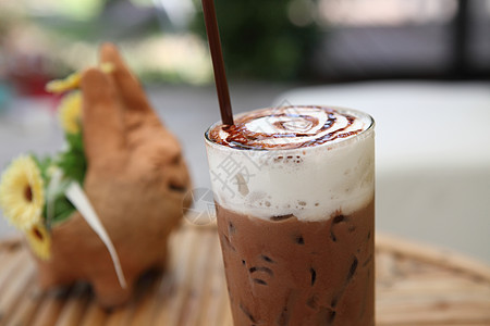 冰雪巧克力天空牛奶奶昔织物假期稻草饮料活力热带饮食图片