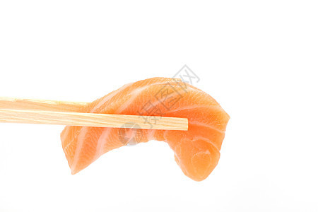 在白色背景中孤立的sashimi鲑鱼午餐海鲜盘子酒吧寿司沙拉食物饮食美味文化图片