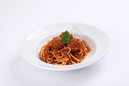 意大利面肉丸传统草本植物餐厅烹饪美食食物食谱午餐饮食面条图片