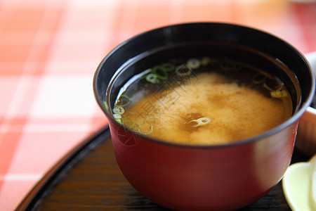 Miso 汤 日本菜豆腐杯子蔬菜昆布筷子海藻黄豆食物饮食美食图片