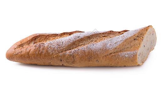 白色面包上孤立的法国面团厨房棕色包子午餐小麦粮食营养面粉面包师图片