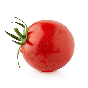 白色背景的新鲜西红柿被孤立水果绿色食物植物营养红色蔬菜饮食宏观图片