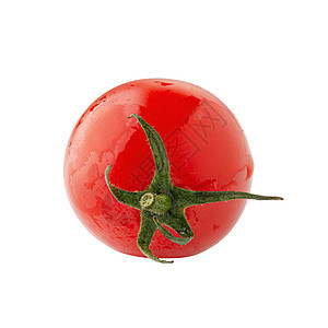 白色背景的新鲜西红柿被孤立食物绿色宏观植物红色饮食水果蔬菜营养图片
