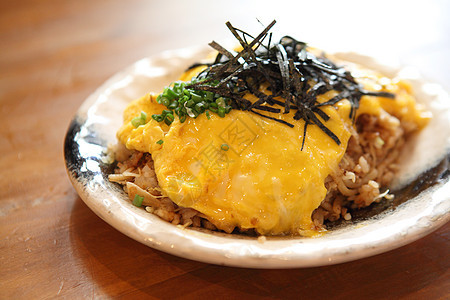 炒饭的日本风格 奥姆沙巴猪肉美食洋葱海鲜餐厅美味蔬菜炒面盘子食物图片