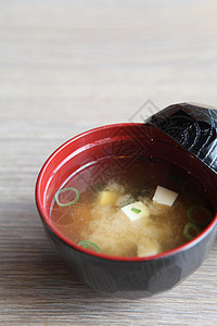 Miso 汤 日本菜蔬菜木头食物午餐厨房杯子烹饪黄豆早餐洋葱图片