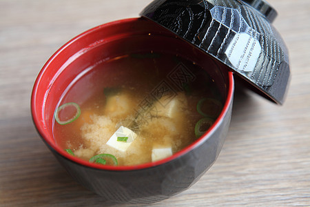 Miso 汤 日本菜黄豆盘子食物厨房洋葱海藻杯子豆腐饮食美食图片