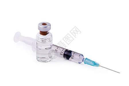 用白面包上隔绝的注射器注射医疗小瓶保健瓶子液体免疫玻璃疾病流感疫苗生物药品图片