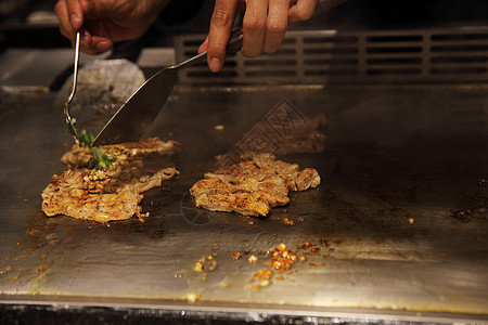 牛肉和蔬菜 日本日式烹饪炙烤食物炒饭美食牛扒烧烤餐厅火焰水平厨师图片