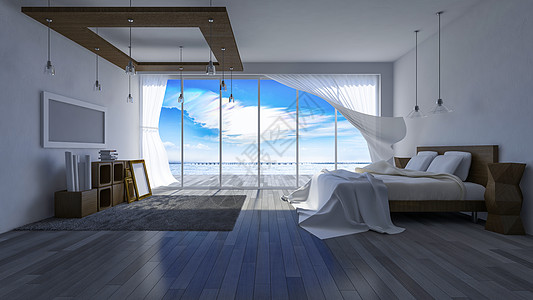 3ds海边室窗帘小地毯海岸窗户别墅酒店房间地毯支撑建筑图片
