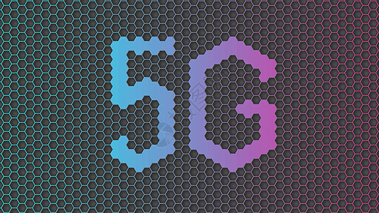 5G 抽象六边形背景矢量设计图片